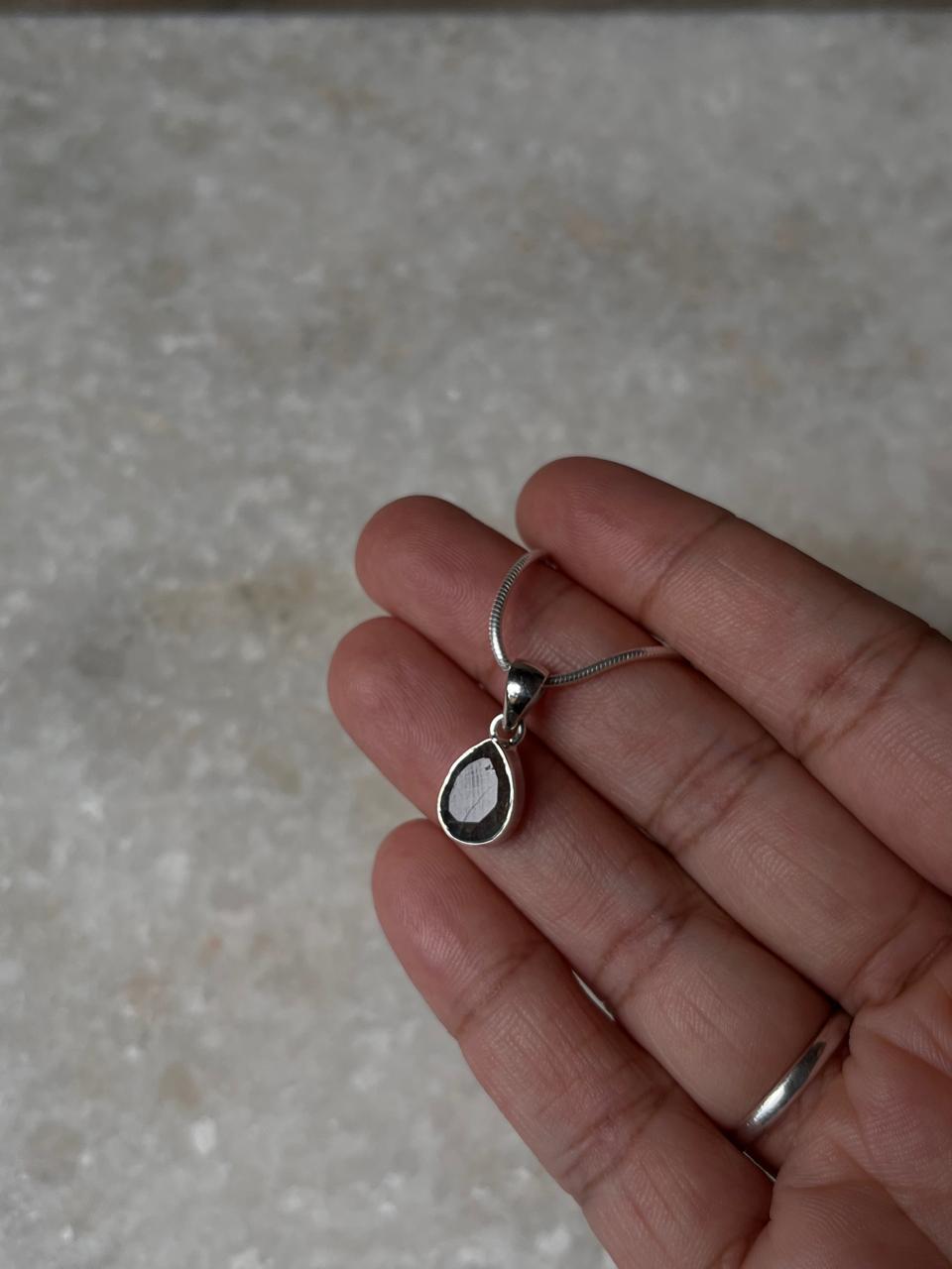 Labradorite Pear/ Drop Cut 925 Sterling Silver Unisex Pendant