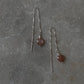 Peach Moonstone Heart Pearl Threader/Sui Dhaga 925 Sterling Silver Earrings