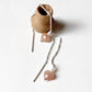 Peach Moonstone Heart Pearl Threader/Sui Dhaga 925 Sterling Silver Earrings