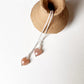Peach Moonstone Heart Pearl Threader/Sui Dhaga 925 Sterling Silver Earrings