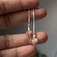 Peach Moonstone Heart Pearl Threader/Sui Dhaga 925 Sterling Silver Earrings