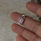 925 Silver Rose Quartz Pendant with Modern Rectangular Design