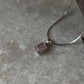 Soft Pink Rose Quartz Pendant in Rectangle Shape Silver Setting  