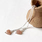 Peach Moonstone Heart Pearl Threader/Sui Dhaga 925 Sterling Silver Earrings