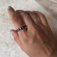 Elysian Stack Black Spinel & White Topaz 925 Sterling Silver Ring