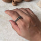 Elysian Stack Black Spinel & White Topaz 925 Sterling Silver Ring