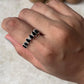 Elysian Stack Black Spinel & White Topaz 925 Sterling Silver Ring