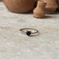 Black Spinel Heart Solitaire 925 Sterling Silver Ring