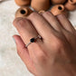 Black Spinel Heart Solitaire 925 Sterling Silver Ring