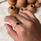 Black Spinel Heart Solitaire 925 Sterling Silver Ring