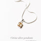 Citrine Rectangle 925 Sterling Silver Unisex Pendant