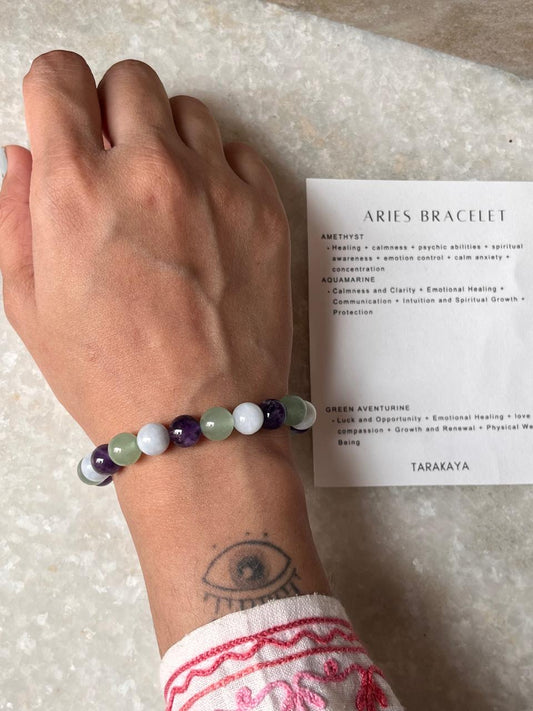 Zodiac Aries 1 Crystal Bracelet 8MM