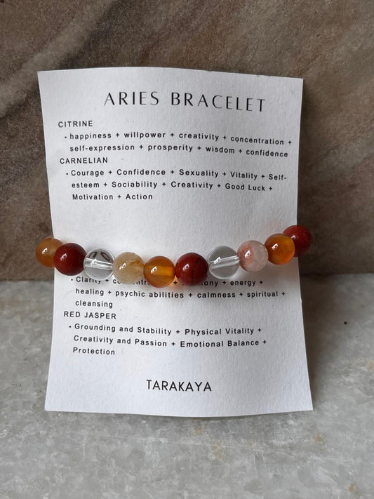 Zodiac Aries 2 Crystal Bracelet 8MM