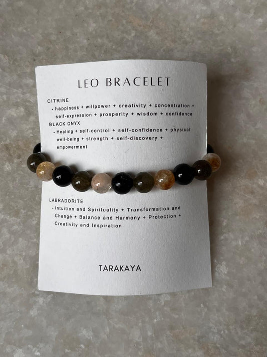 Zodiac Leo 1 Crystal Bracelet 8MM close-up  
