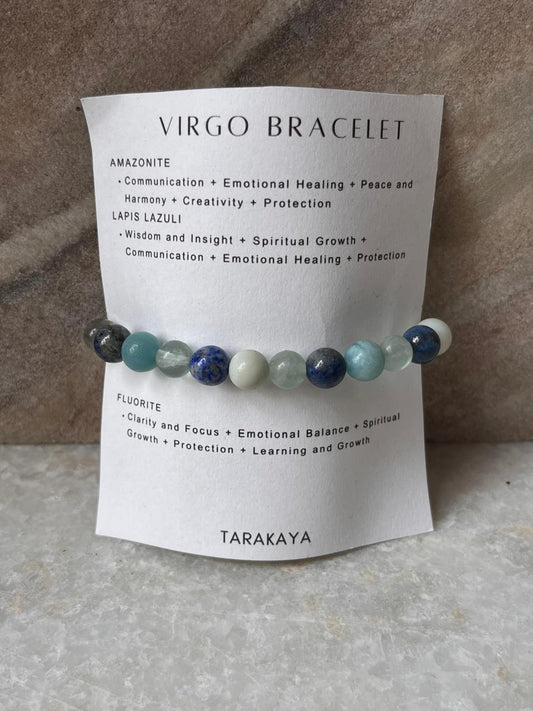 Zodiac Virgo 1 Crystal Bracelet 8MM close-up  