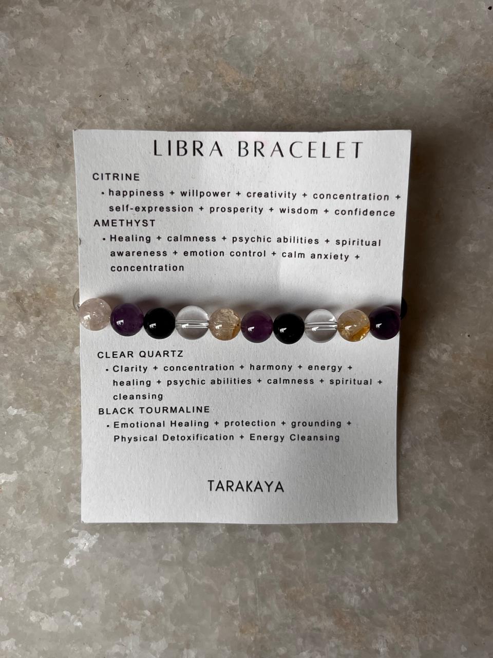Zodiac Libra 1 Crystal Bracelet 8MM bead close-up  