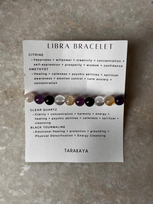 Zodiac Libra 1 Crystal Bracelet 8MM bead close-up  