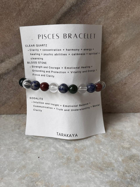 Zodiac Pisces 2 Crystal Bracelet 8MM