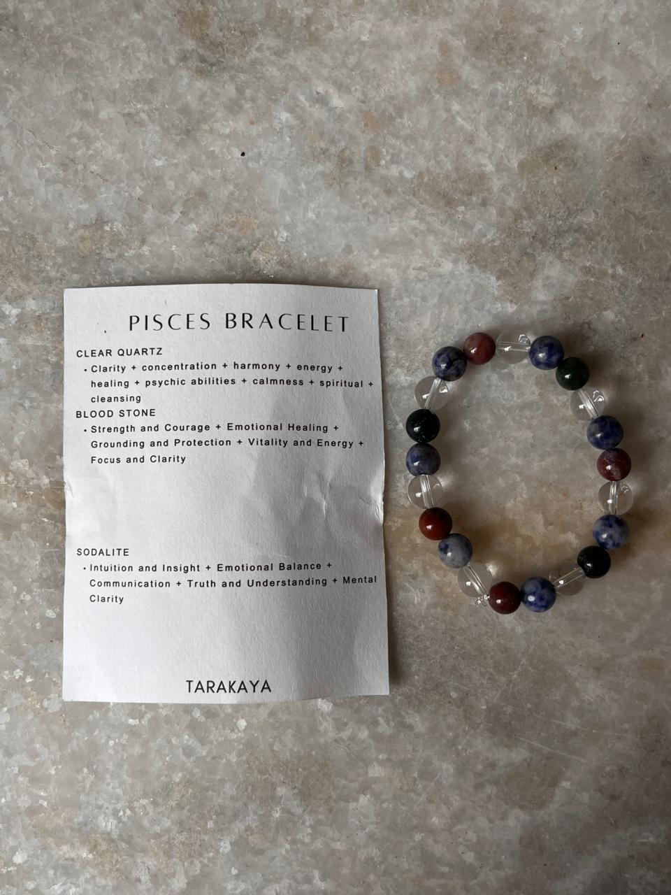Zodiac Pisces 2 Crystal Bracelet 8MM