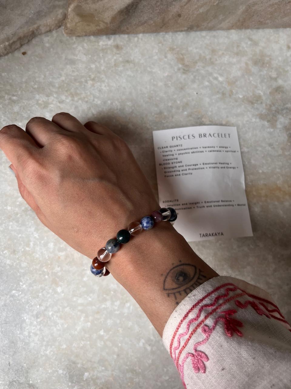 Zodiac Pisces 2 Crystal Bracelet 8MM
