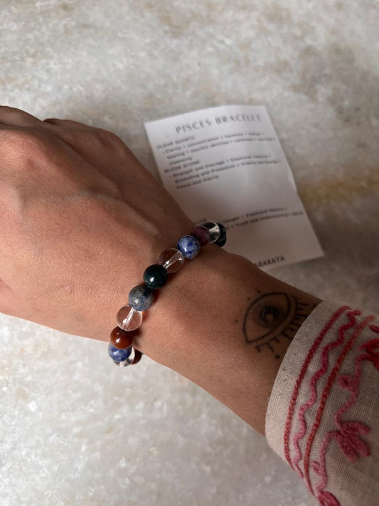 Zodiac Pisces 2 Crystal Bracelet 8MM