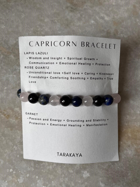 Zodiac Capricorn 2 Crystal Bracelet 8MM close-up  