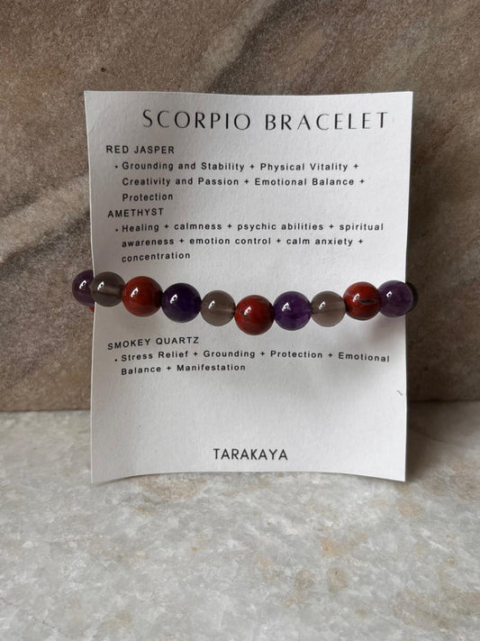 Zodiac Scorpio 1 Crystal Bracelet 8MM close-up  