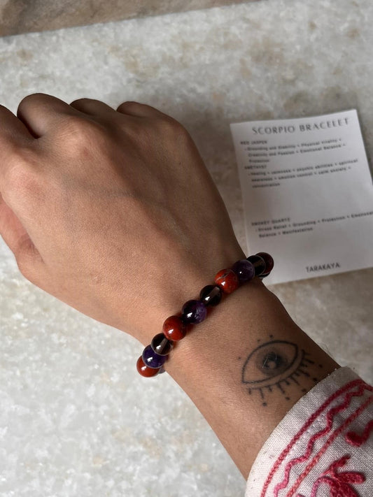 8MM natural crystal bead bracelet for Scorpio sign