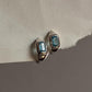 Blue Topaz Huggies 925 Sterling Silver Earrings