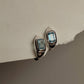 Blue Topaz Huggies 925 Sterling Silver Earrings