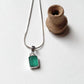 Green Onyx Rectangle Pendant in 925 Sterling Silver  