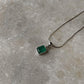 Elegant Green Onyx Rectangle Pendant in Silver Setting  