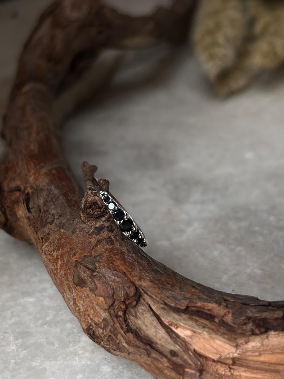 Black Spinel 9 Gradient 925 Sterling Silver Ring