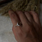 White Enamel Crescent Moon 925 Sterling Silver Ring