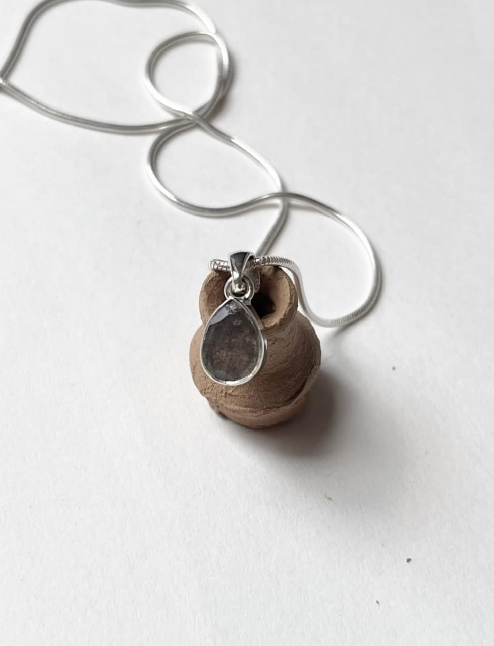 Labradorite Pear/ Drop Cut 925 Sterling Silver Unisex Pendant