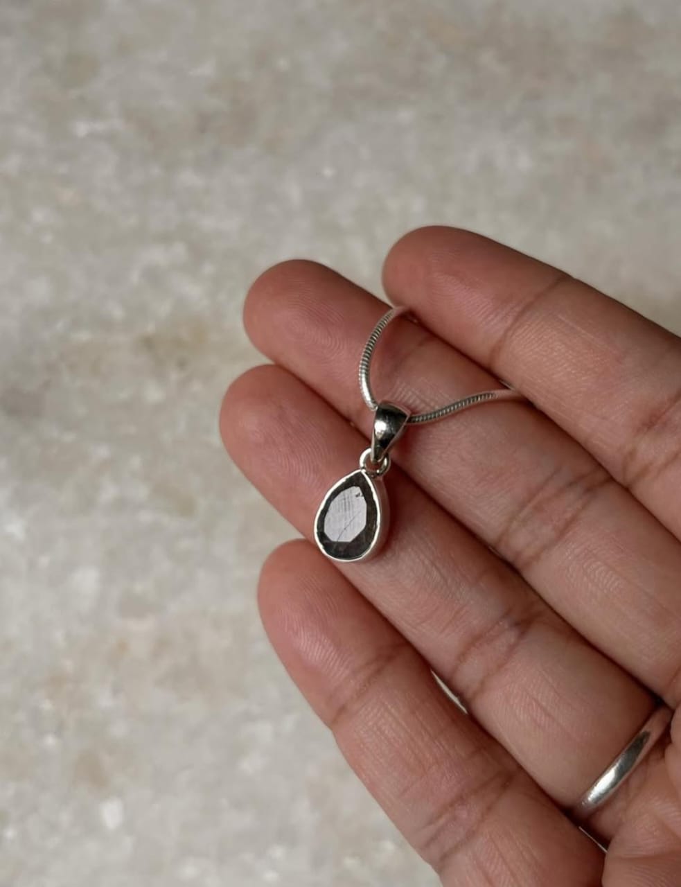 Labradorite Pear/ Drop Cut 925 Sterling Silver Unisex Pendant