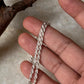 Unisex sterling silver rope chain necklace  