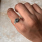 Minimal Boho Labradorite Ring in Round Shape with 925 Silver Band