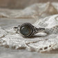 Rustic Boho Labradorite Ring – Round Cut in 925 Sterling Silver