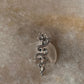 Serpent and Trishul Symbol Pendant in Pure 925 Sterling Silver