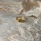 Gold Vermeil Peridot and White Topaz Band Ring in 925 Sterling Silver  