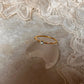 Gold Vermeil Blue Topaz & White Topaz Dainty Band 925 Sterling Silver Ring