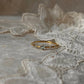 Gold Vermeil Blue Topaz & White Topaz Dainty Band 925 Sterling Silver Ring