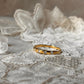 Gold Vermeil Eclipse White Topaz Band 925 Sterling Silver Ring