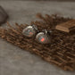 925 Sterling Silver Pear Opal Stud Earrings with Hammered Texture