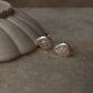 Ethiopian Opal Stud Earrings – Pear Cut in Textured Sterling Silver  