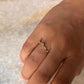 Gold Vermeil Blue Topaz & White Topaz Dainty Band 925 Sterling Silver Ring