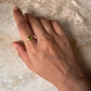 Gold Vermeil Ring with Alternating Peridot and White Topaz Stones  