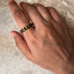 Gold Vermeil Elysian Stack Black Spinel & White Topaz 925 Sterling Silver Ring