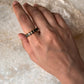 Gold Vermeil Elysian Stack Black Spinel & White Topaz 925 Sterling Silver Ring